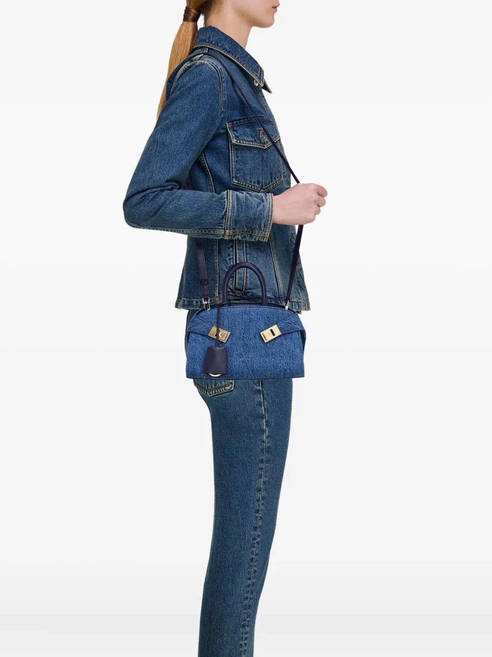 Ferragamo Hug leren shopper Blauw