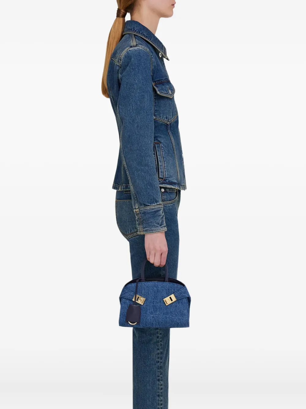 Ferragamo Hug leren shopper - Blauw
