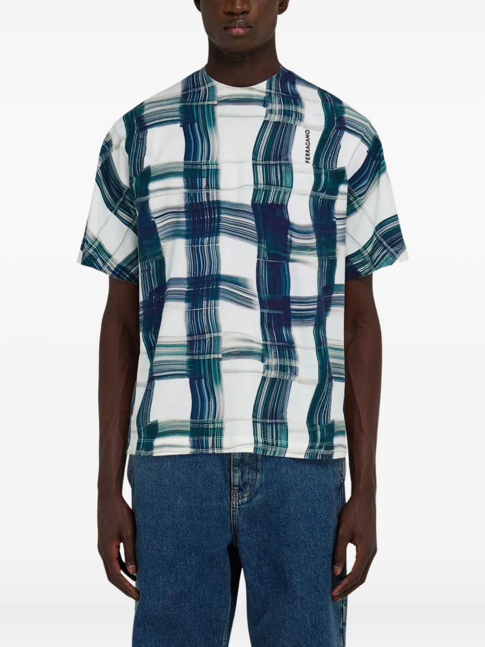 Ferragamo Tartan-check T-shirt