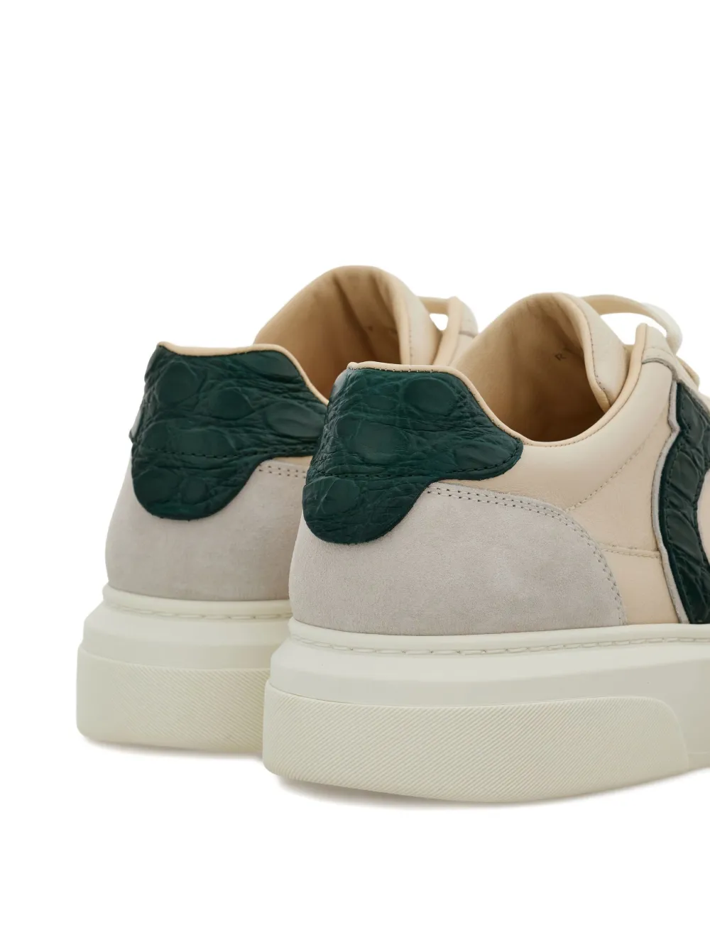 Ferragamo embossed-logo panelled sneakers Neutrals