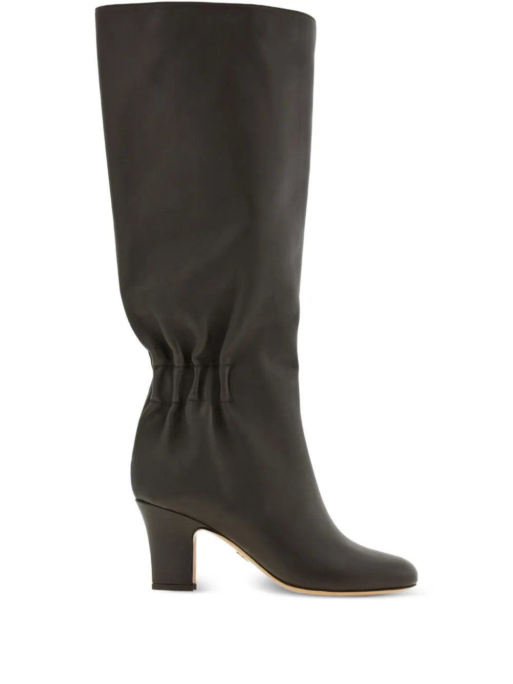 Ferragamo 70mm ruched leather boots Brown