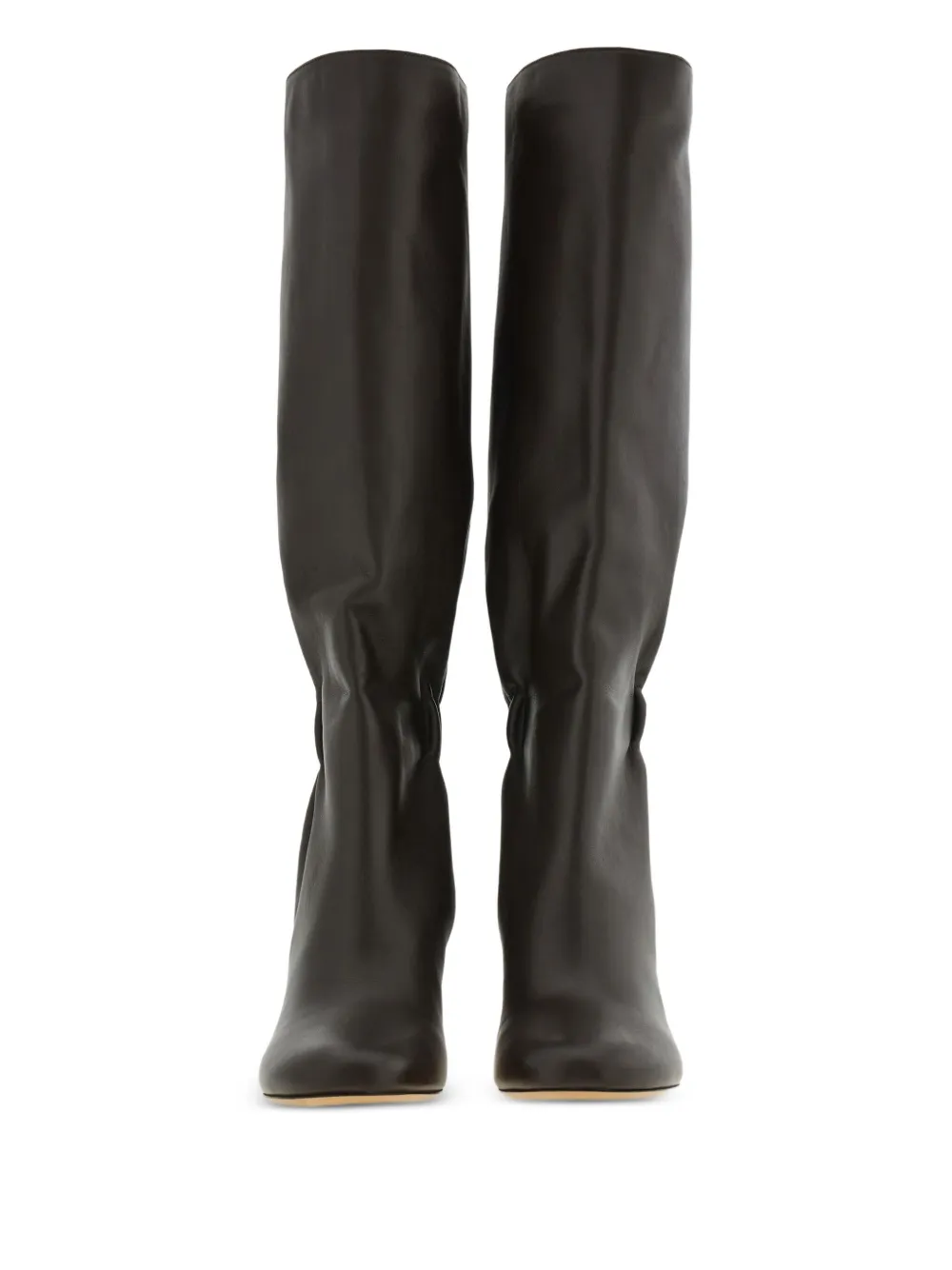 Ferragamo 70mm ruched leather boots Brown