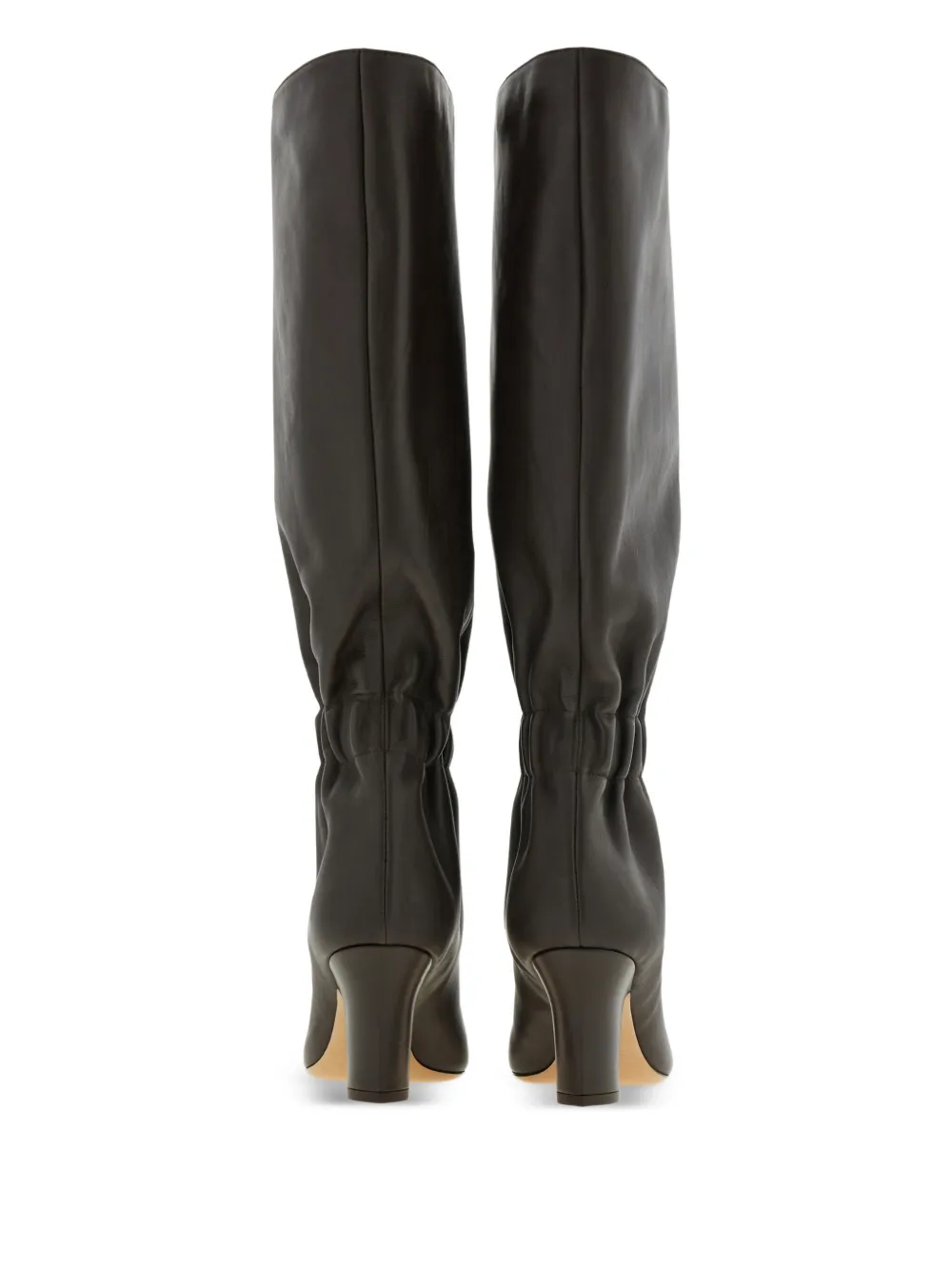 Ferragamo 70mm ruched leather boots Brown