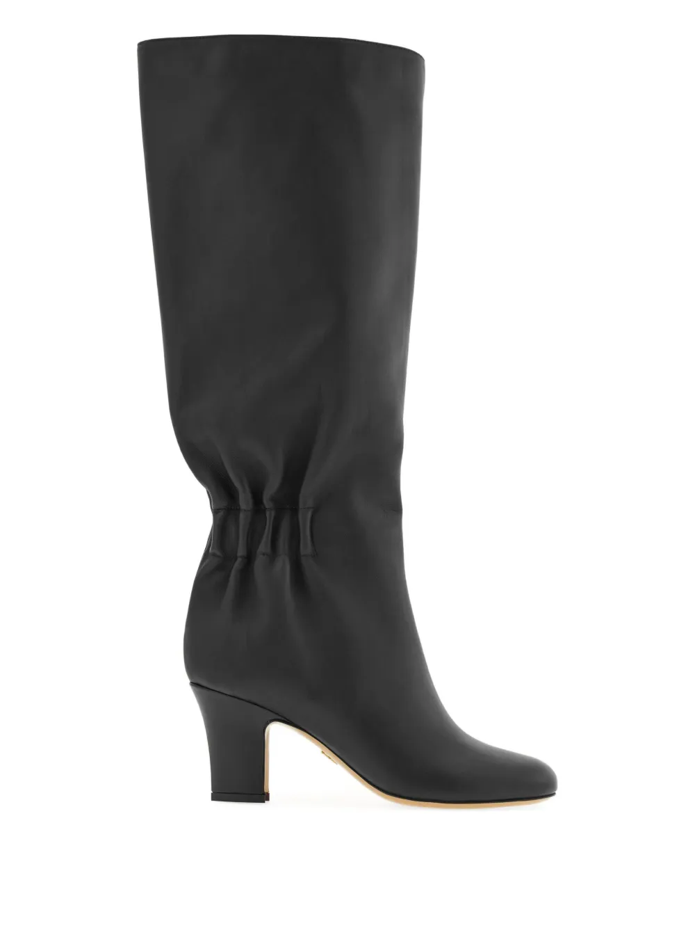 Ferragamo 70mm ruched leather boots Black