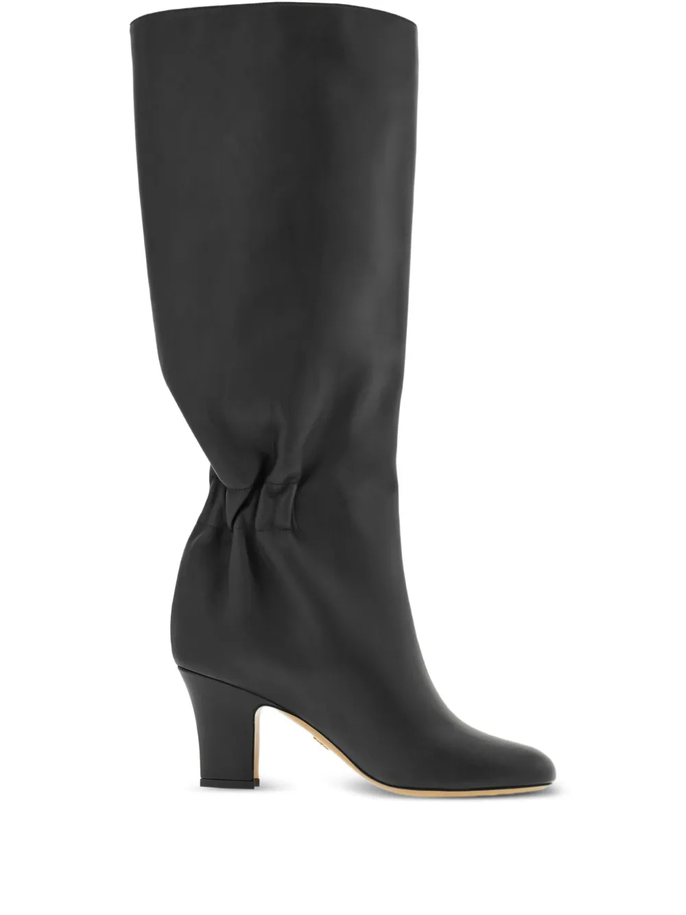 Ferragamo 70mm ruched leather boots Black