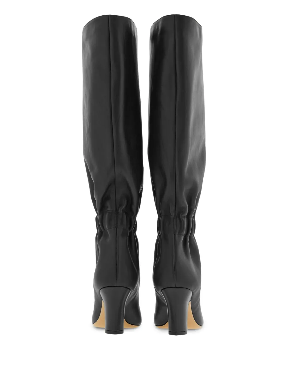 Ferragamo 70mm ruched leather boots Black