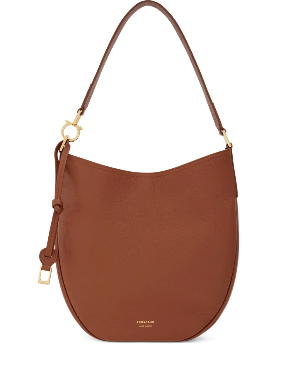 Ferragamo Leren schoudertas Bruin