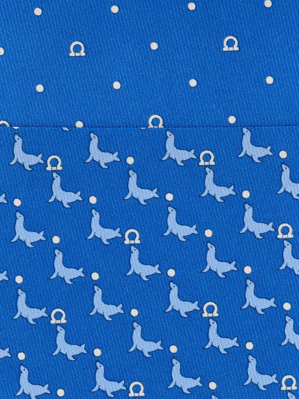 Ferragamo Stropdas met zeehonden-patroon Blauw