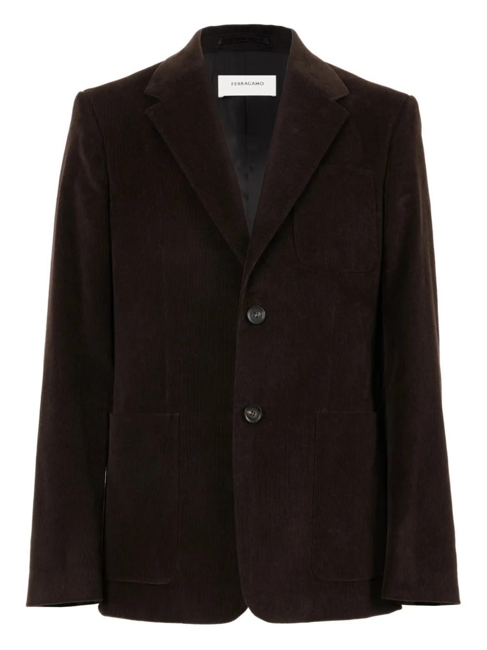 Ferragamo Corduroy Patch-pocket Blazer In Brown
