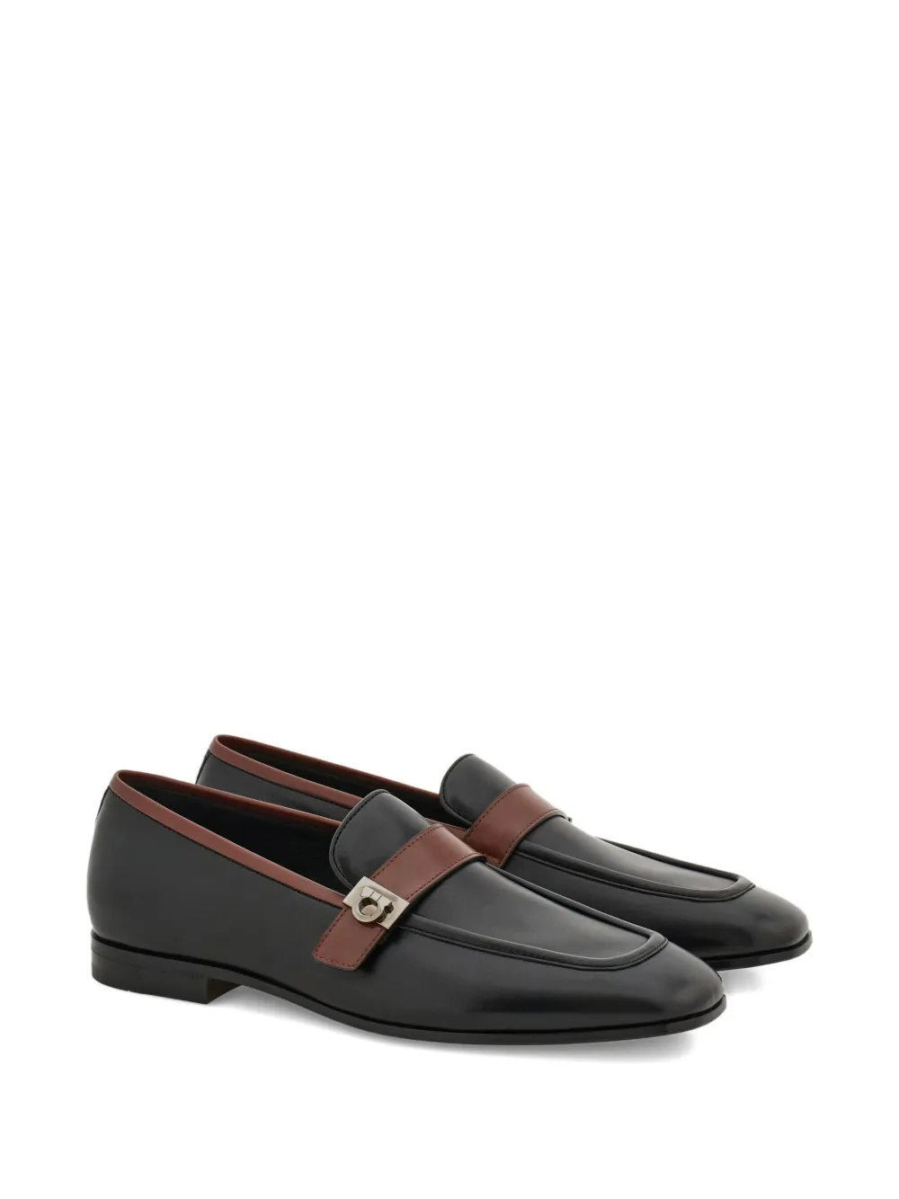 Ferragamo Gancini Hug-buckle loafers Brown