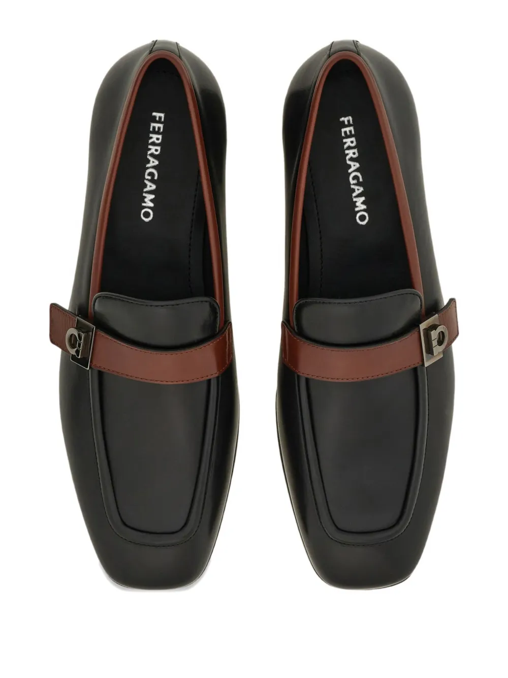 Ferragamo Gancini Hug-buckle loafers Brown