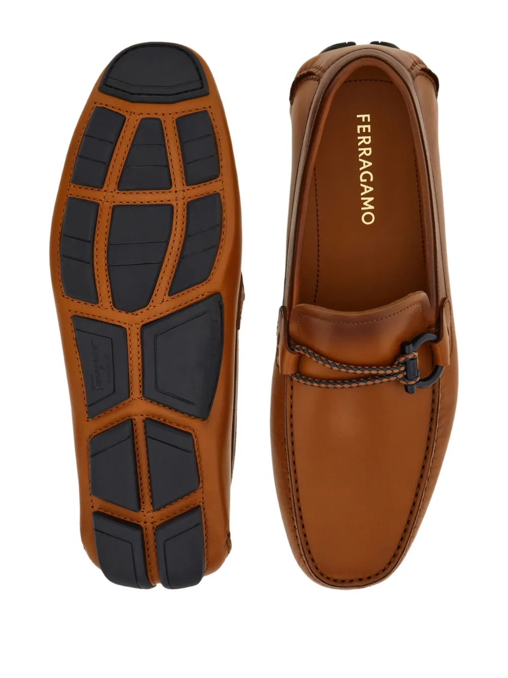 Ferragamo leather loafers Neutrals