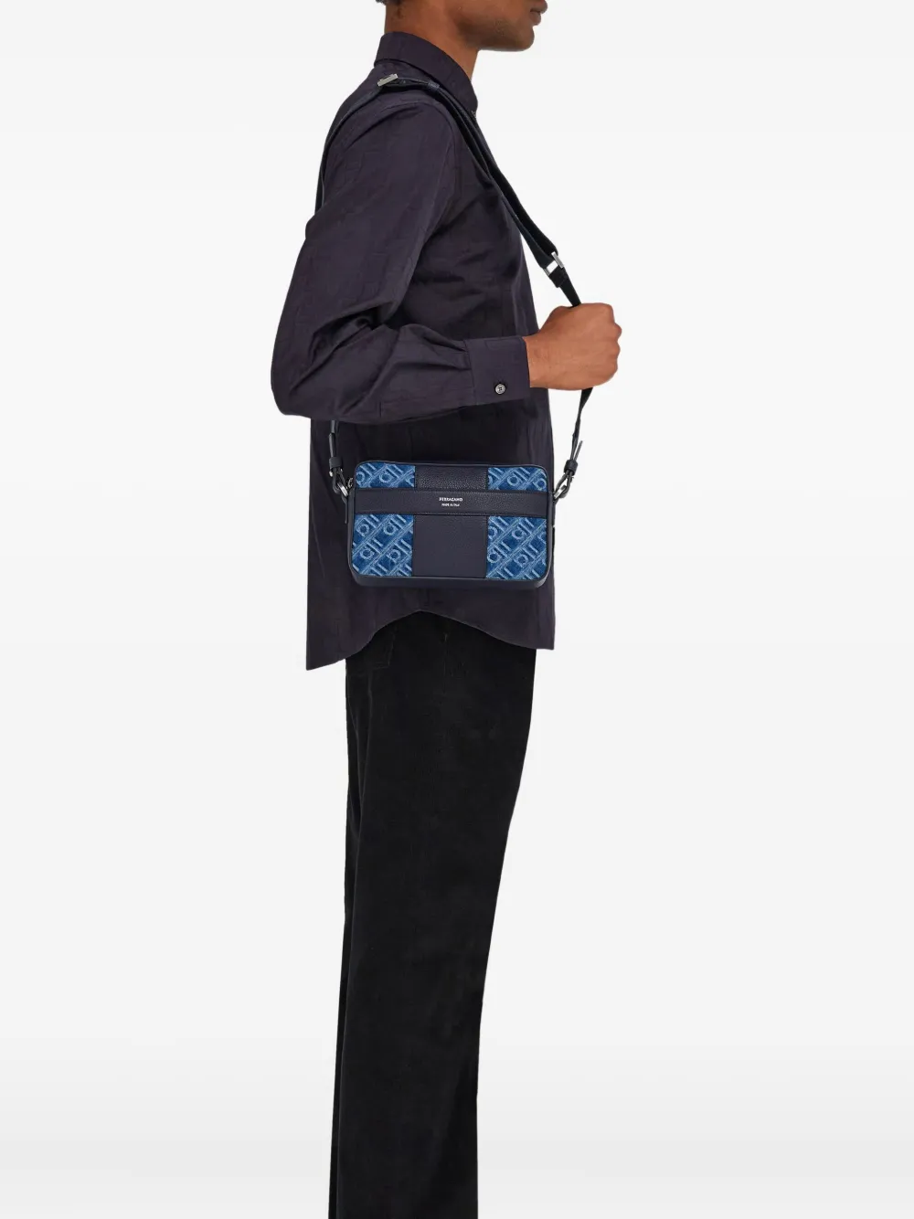 Shop Ferragamo Monogram-jacquard Shoulder Bag