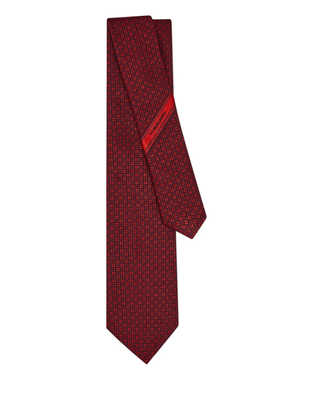 Ferragamo Zijden stropdas met patroon - Rood