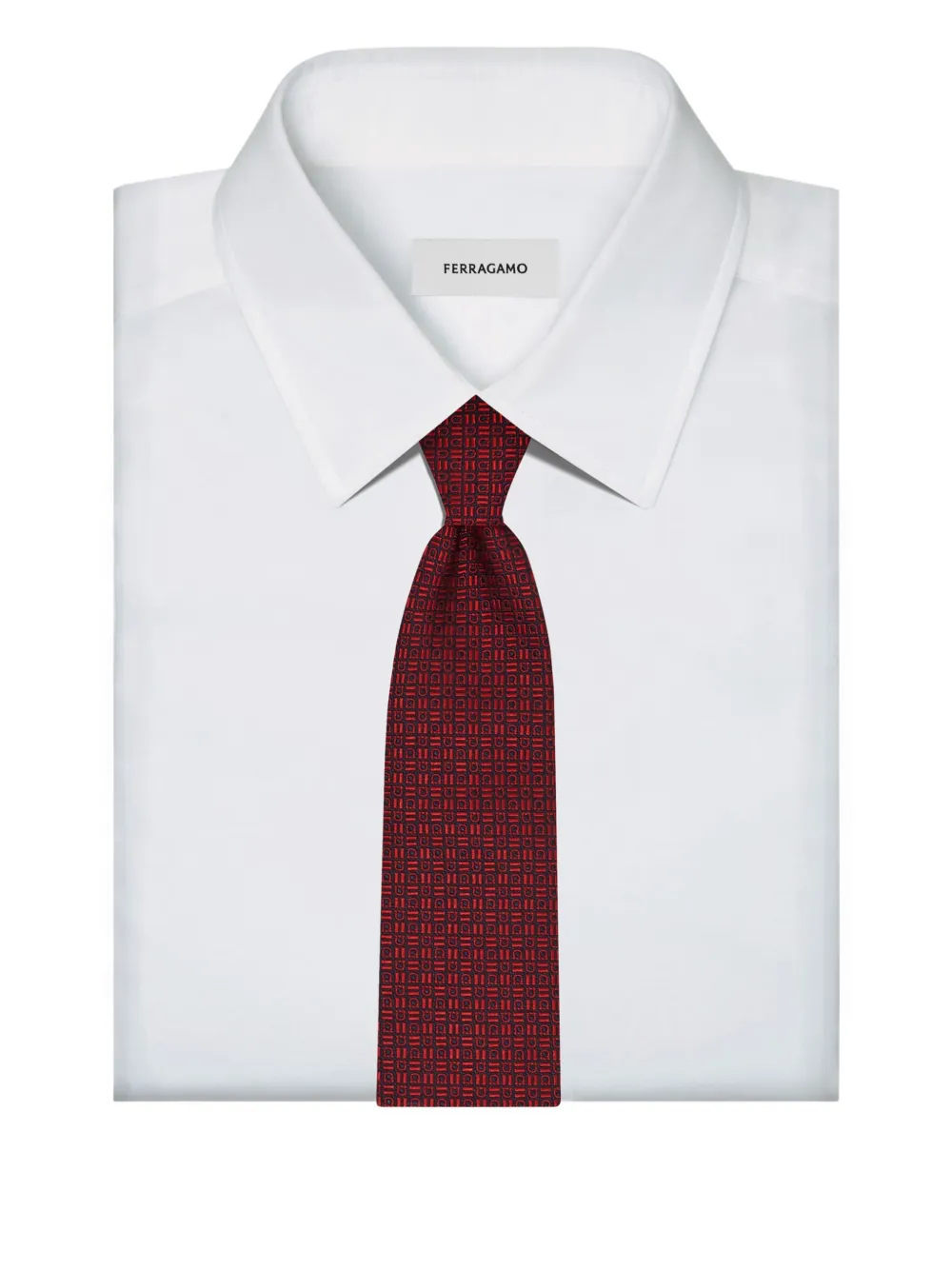Ferragamo Zijden stropdas met patroon Rood
