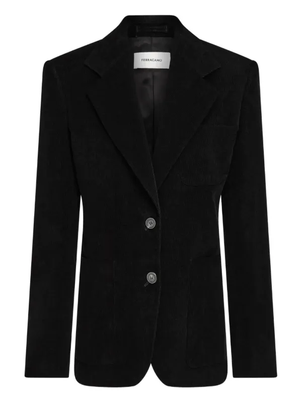 Salvatore Ferragamo - サルバトーレフェラガモのコーデュロイジャケット Ferragamo コーデュロイ ジャケット | ブラック | FARFETCH JP