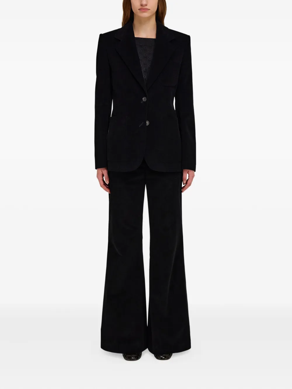 Ferragamo Ribfluwen blazer Zwart