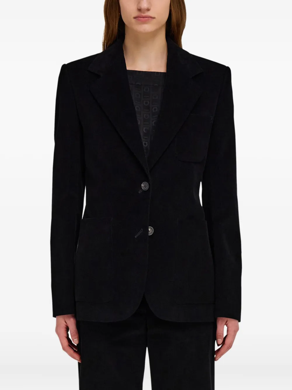 Ferragamo Ribfluwen blazer Zwart