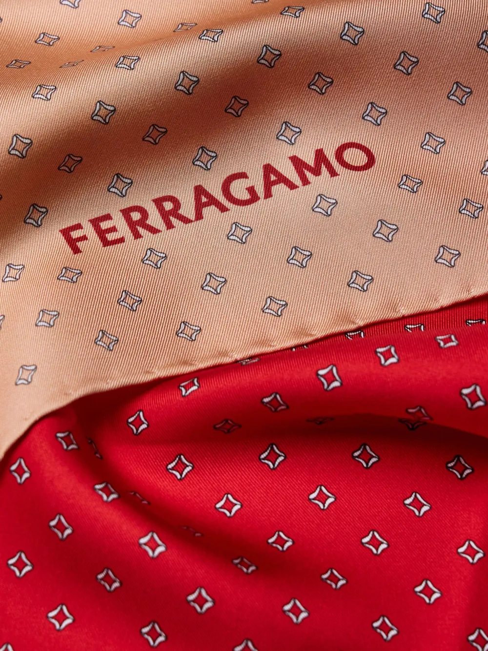 Ferragamo Zijden foulard met Madras-print Rood