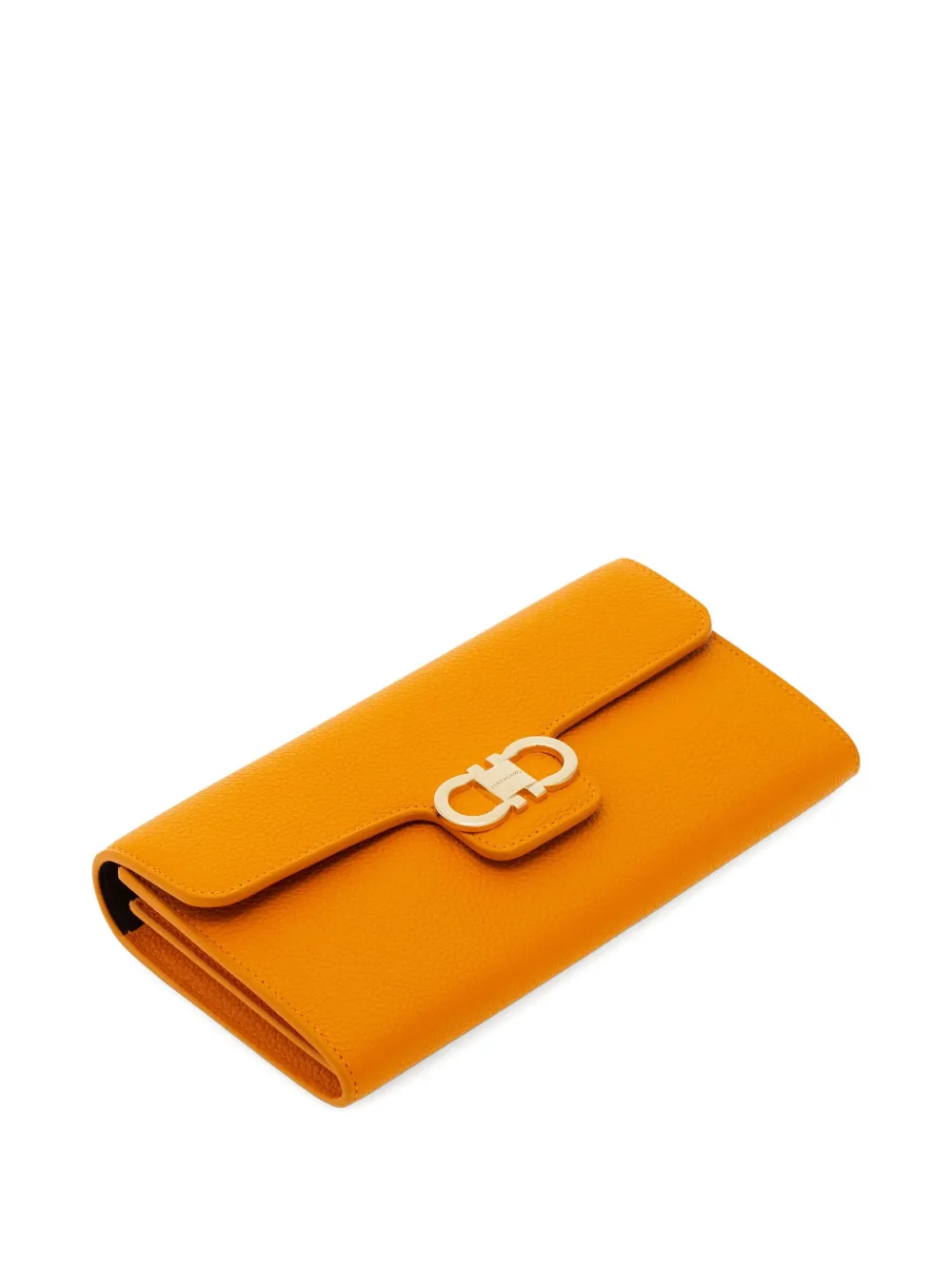 Ferragamo Gancini Chain-strap Clutch Bag In Orange