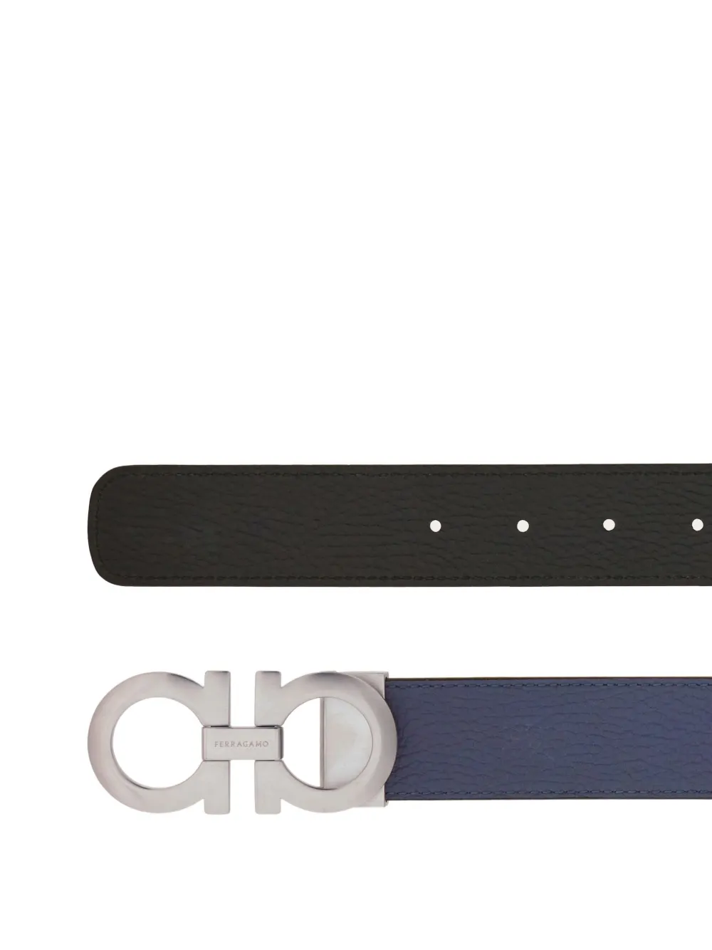 Ferragamo Omkeerbare leren riem Grijs