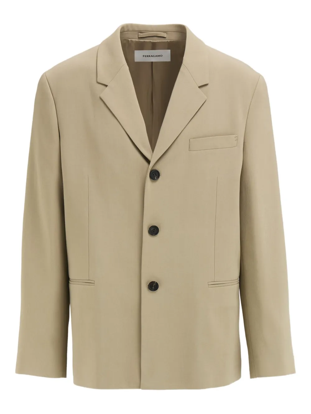 Ferragamo Blazer met enkele rij knopen Beige