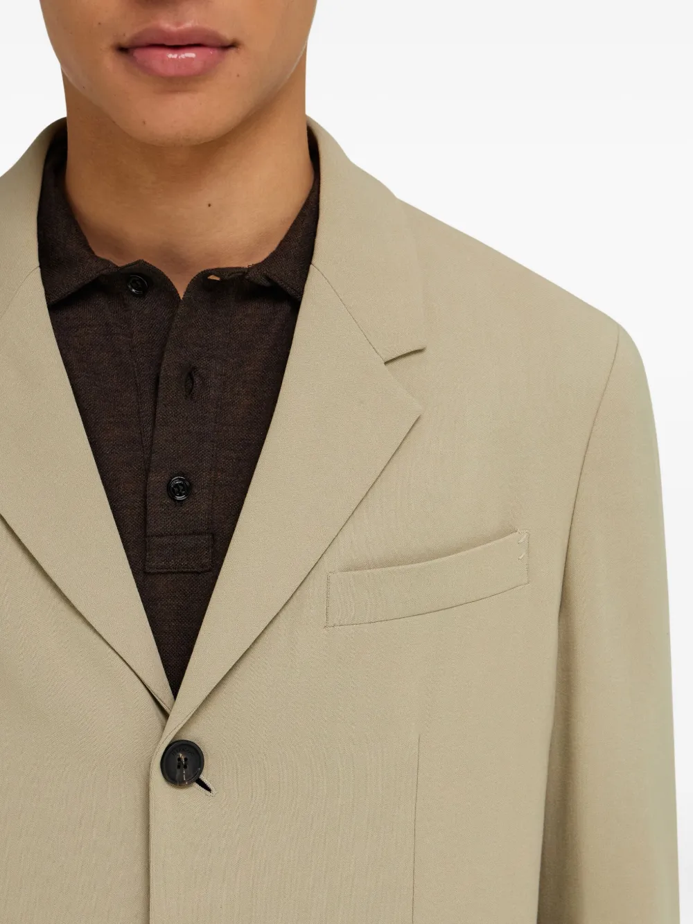 Ferragamo Blazer met enkele rij knopen Beige