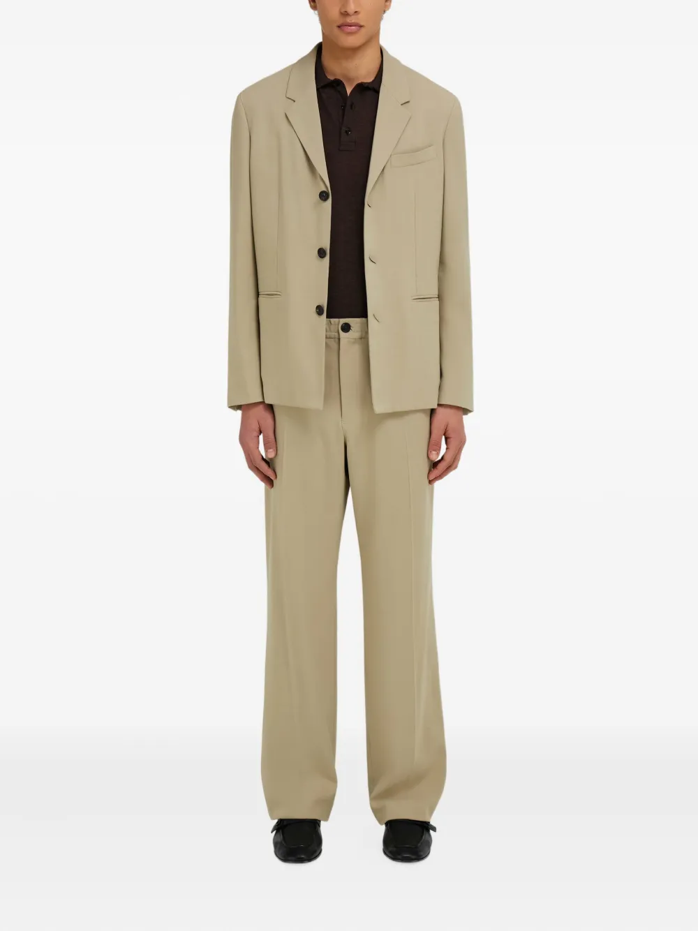 Ferragamo Blazer met enkele rij knopen Beige