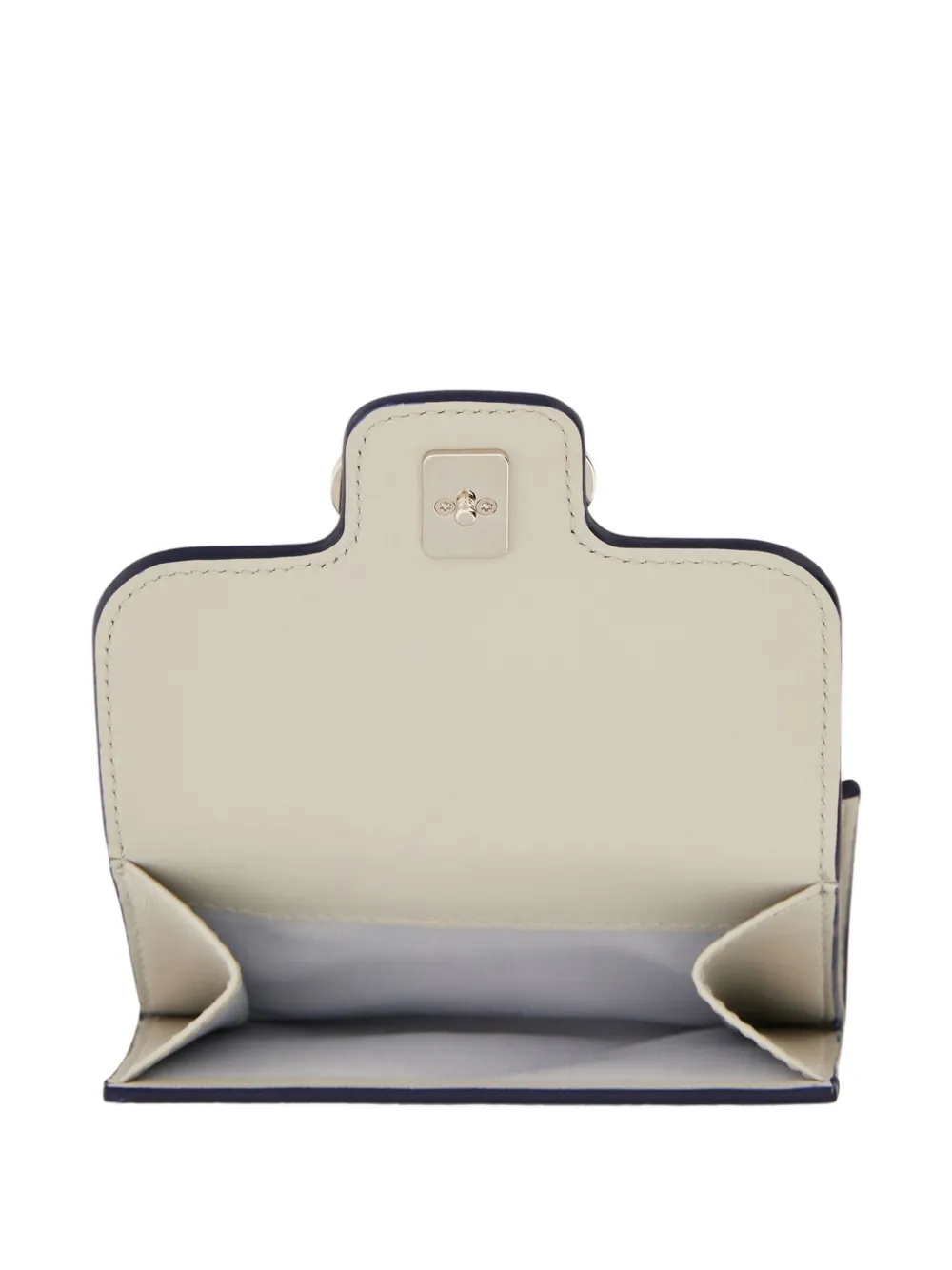 Ferragamo Gancini Compact Calfskin Wallet In Blue