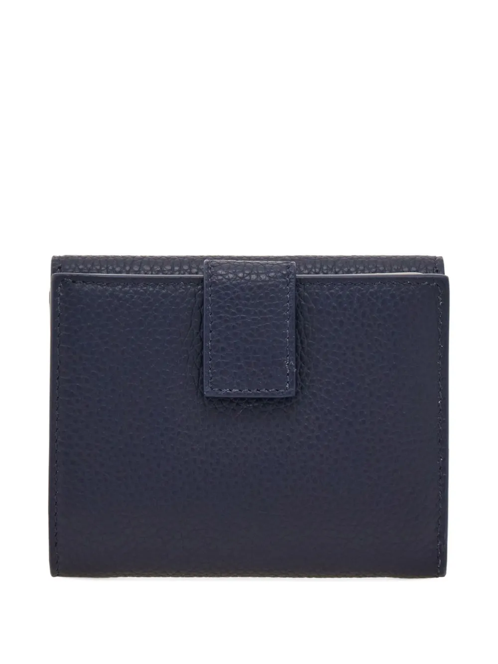 Ferragamo Gancini Compact Calfskin Wallet In Blue