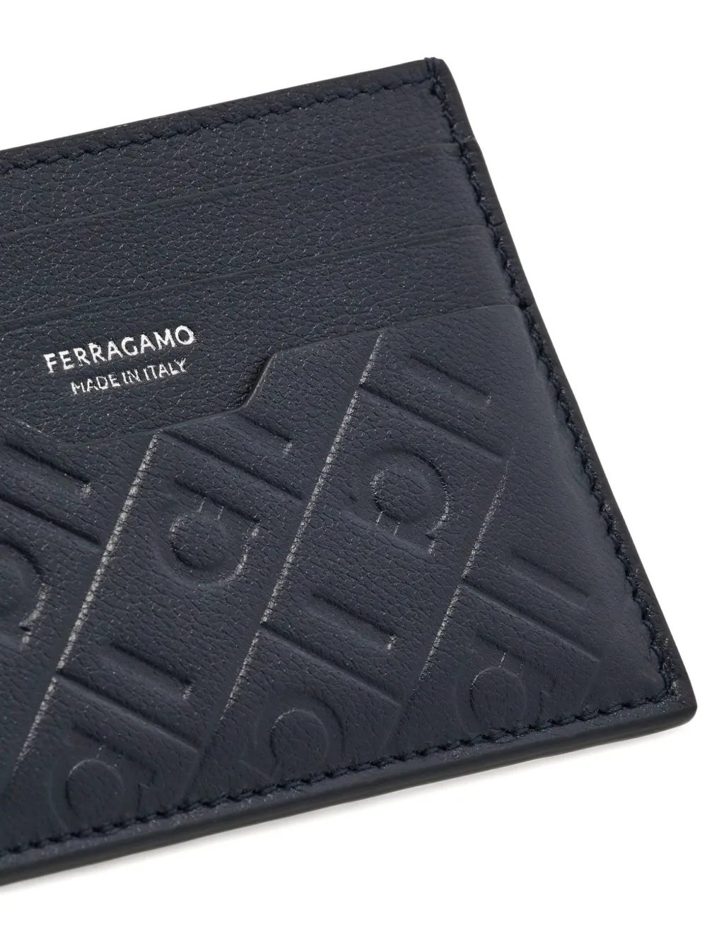 Ferragamo Pasjeshouder met Gancini reliëf Blauw