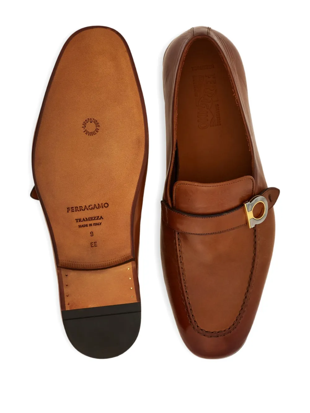 Ferragamo Tramezza gancini-buckle loafers Brown