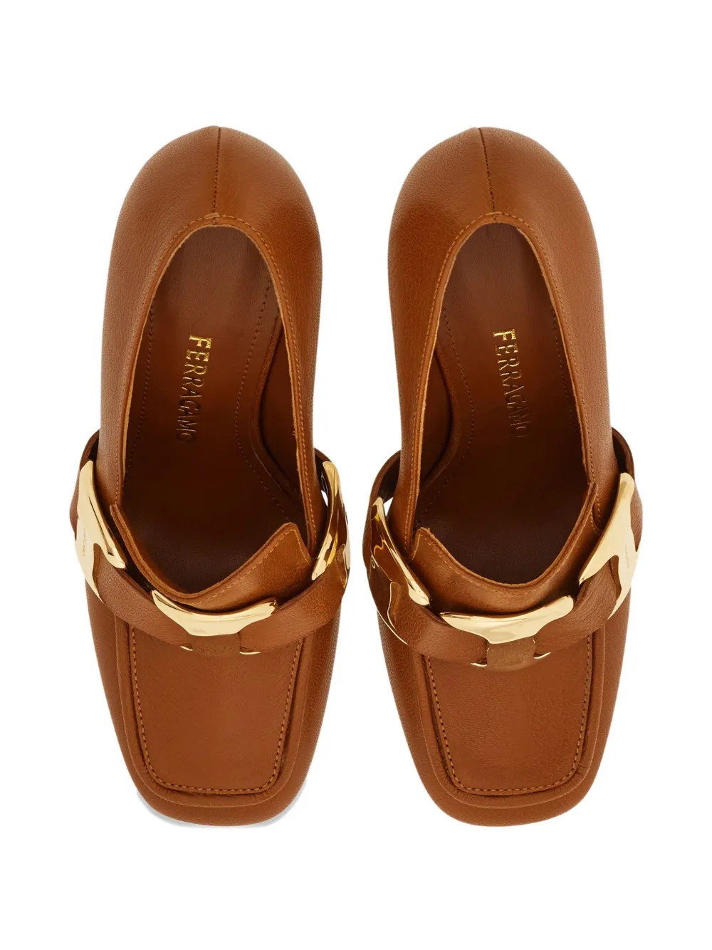 Ferragamo 95mm Maxi Vara pumps Brown