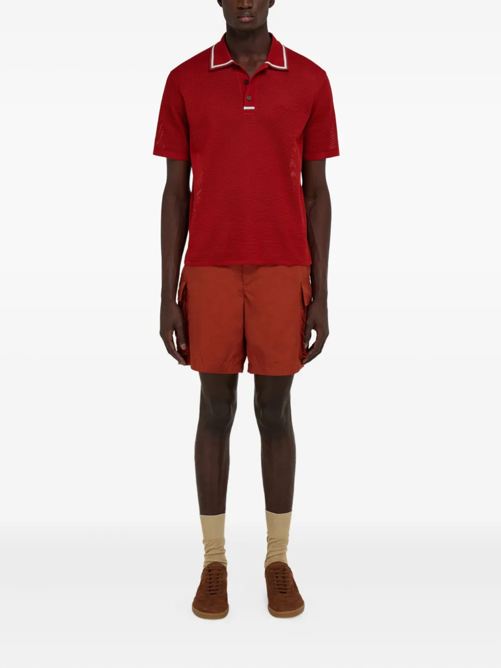 Ferragamo Poloshirt met geborduurd logo Rood