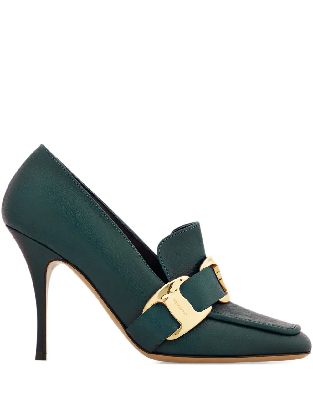 Ferragamo 95mm high-heeled loafers Green