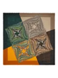 Ferragamo Madras-print cashmere scarf - Green