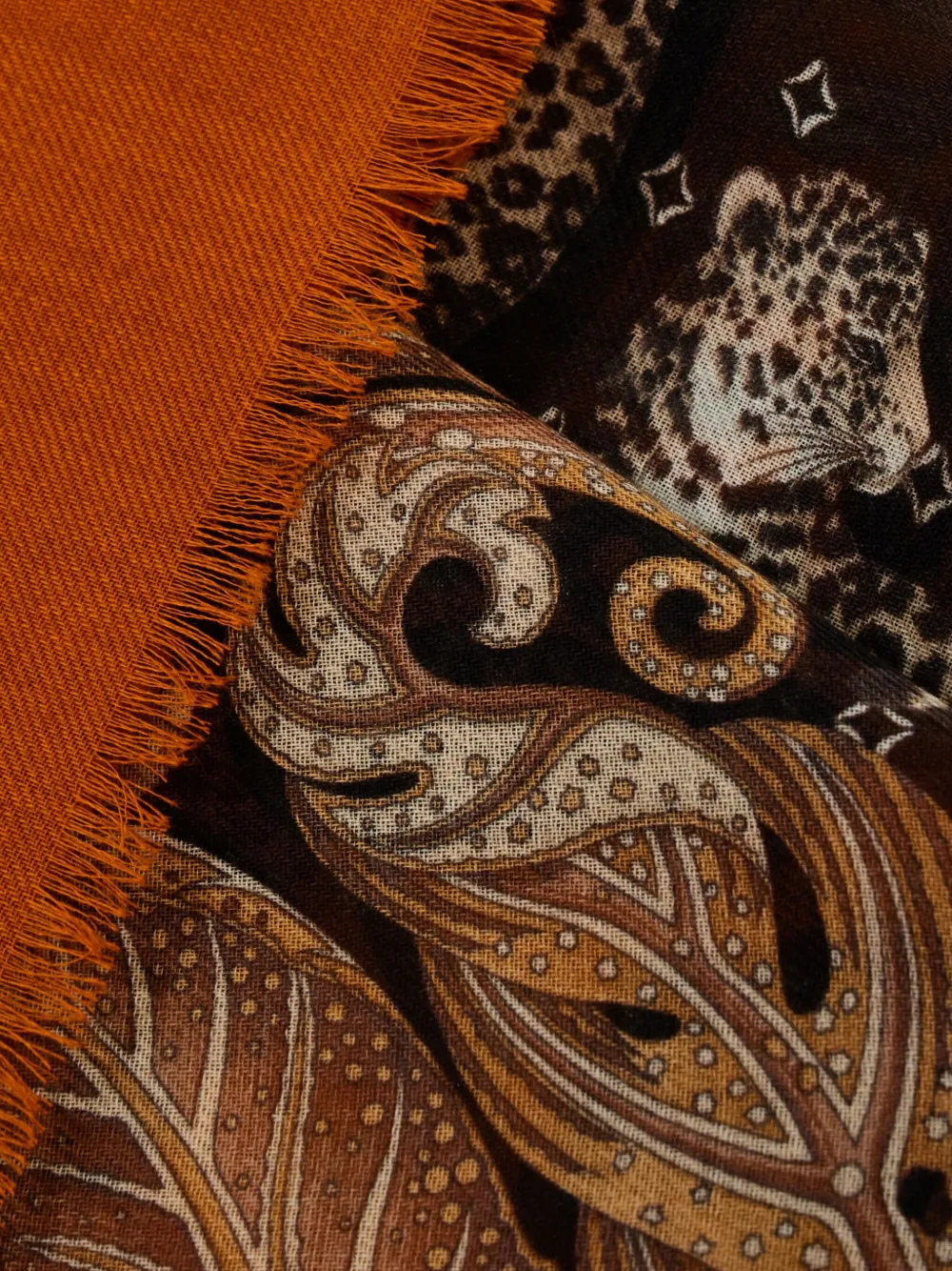 Ferragamo Kasjmier sjaal met Madras-print Groen