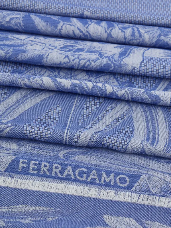 Ferragamo floral-jacquard Scarf | Blue | FARFETCH