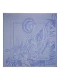 Ferragamo floral-jacquard scarf - Blue