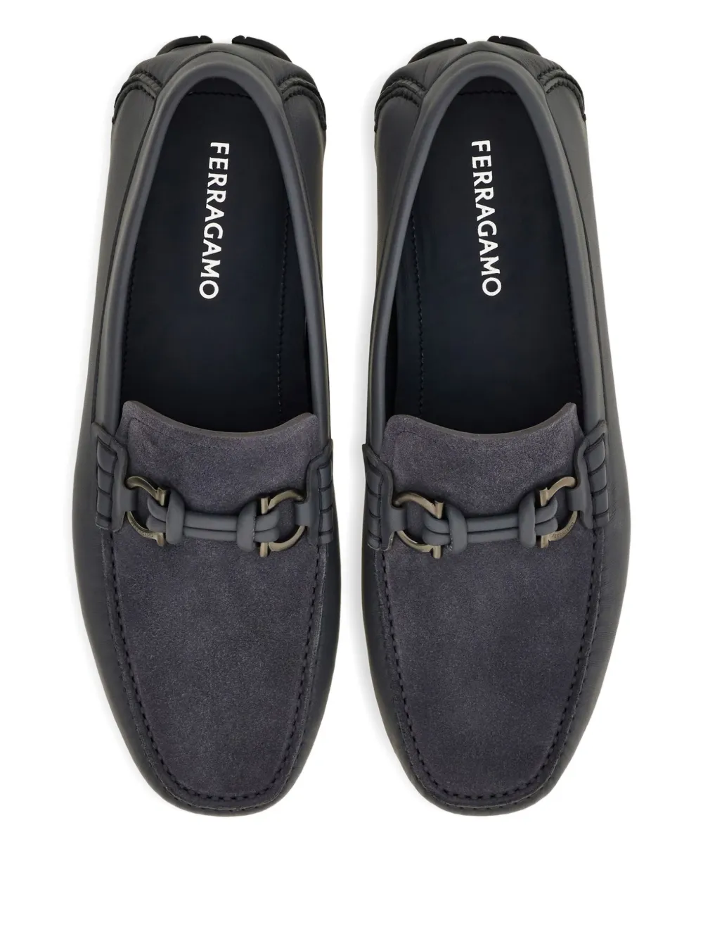 Ferragamo Gancini-plaque loafers Grey