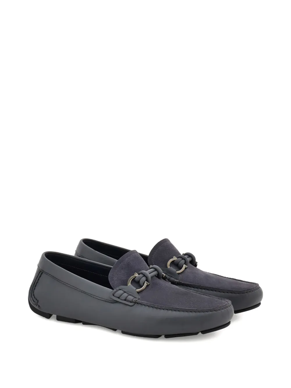 Ferragamo Gancini-plaque loafers Grey