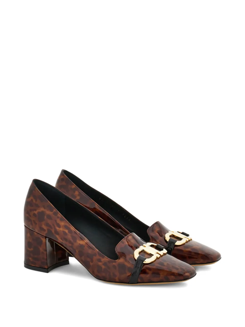 Ferragamo 60mm Gancini leather pumps Brown