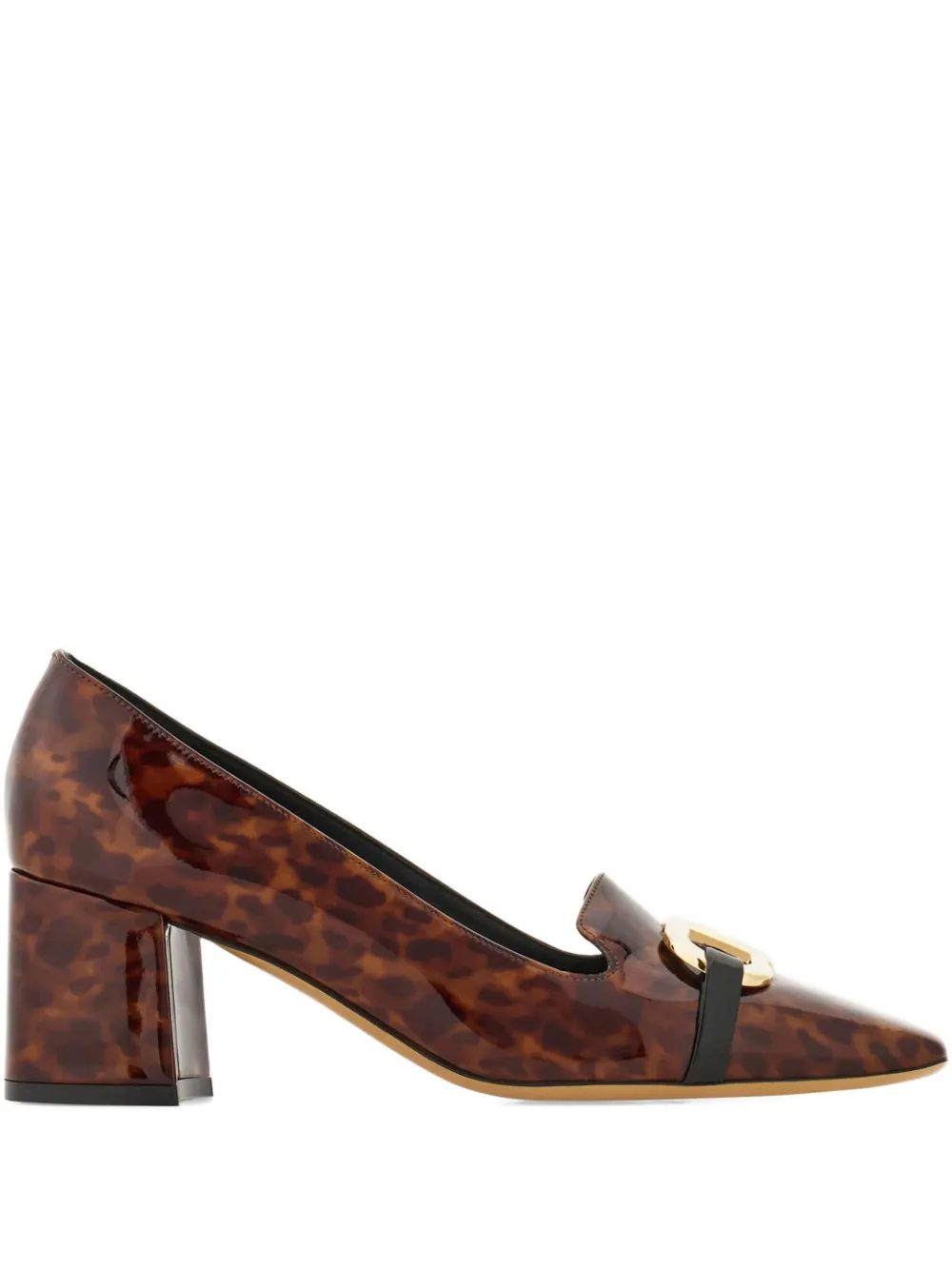Ferragamo 60mm Gancini leather pumps Brown