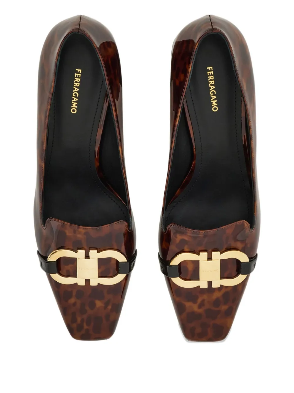 Ferragamo 60mm Gancini leather pumps Brown