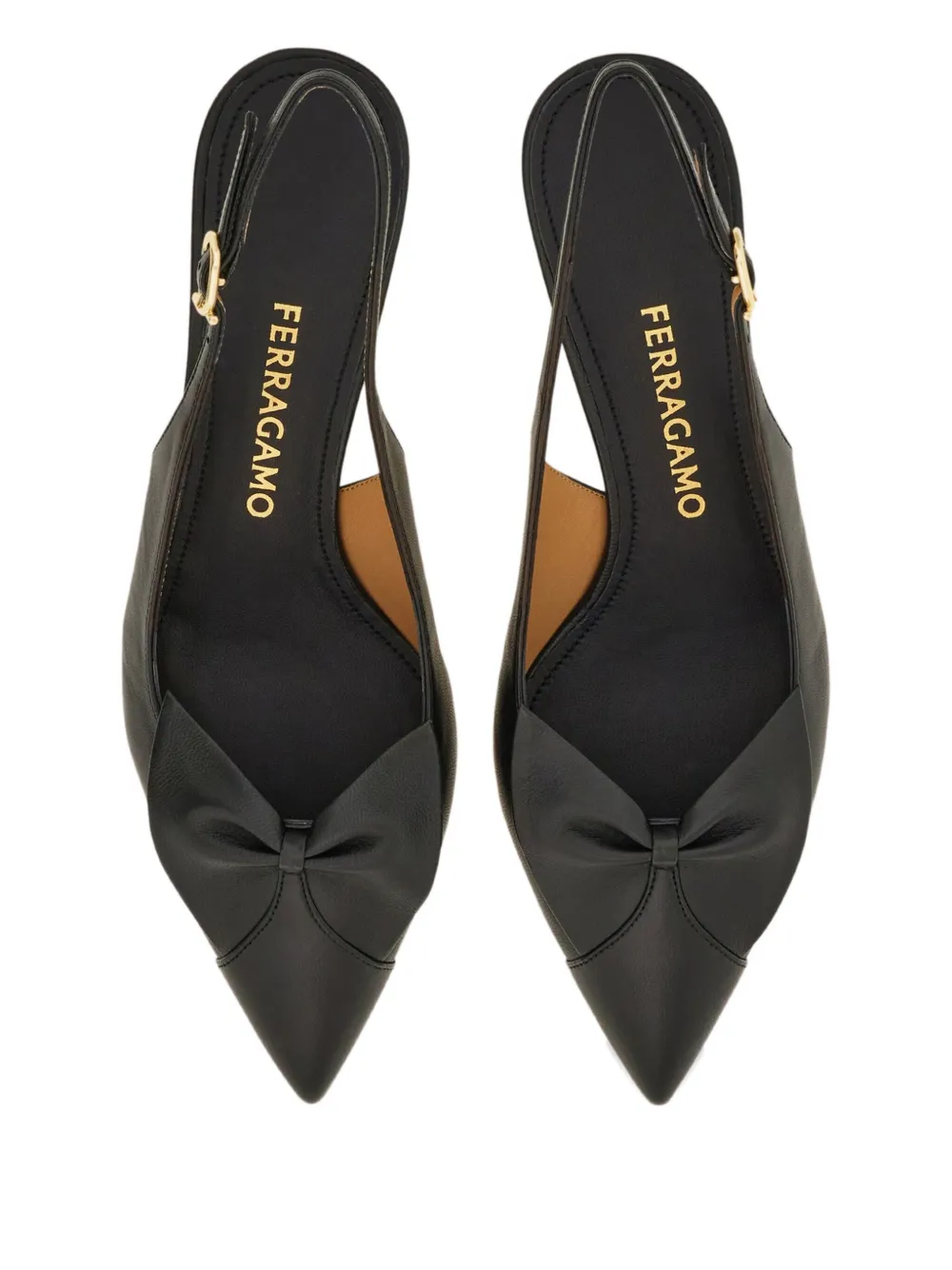 Ferragamo 40mm Bow slingback pumps Black