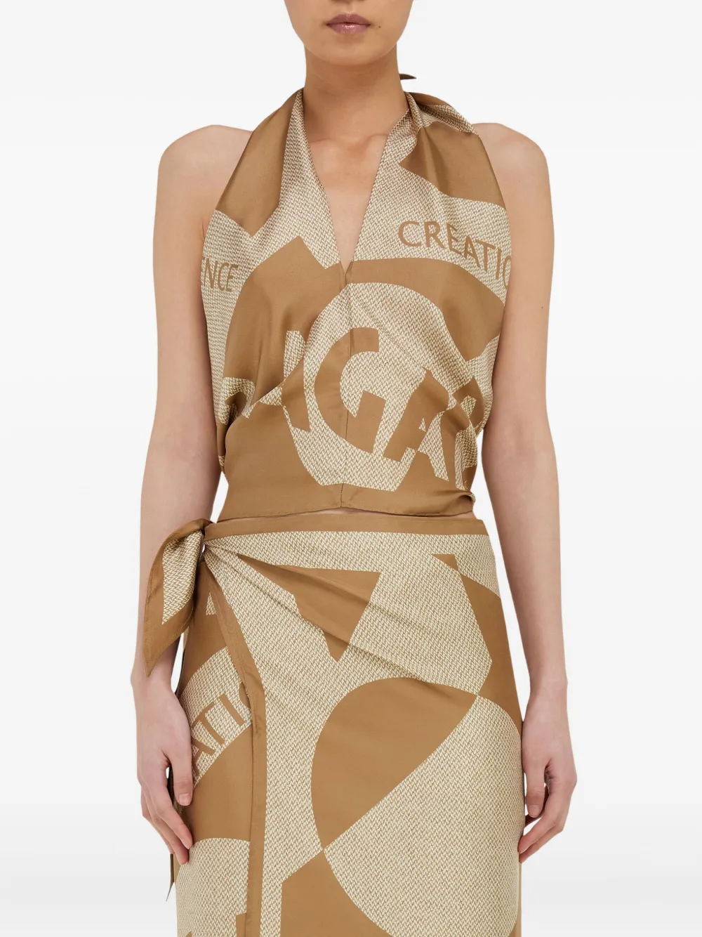 Ferragamo Venna-print silk scarf - Beige