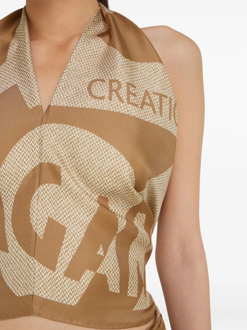 Ferragamo Zijden sjaal met Venna-print Beige