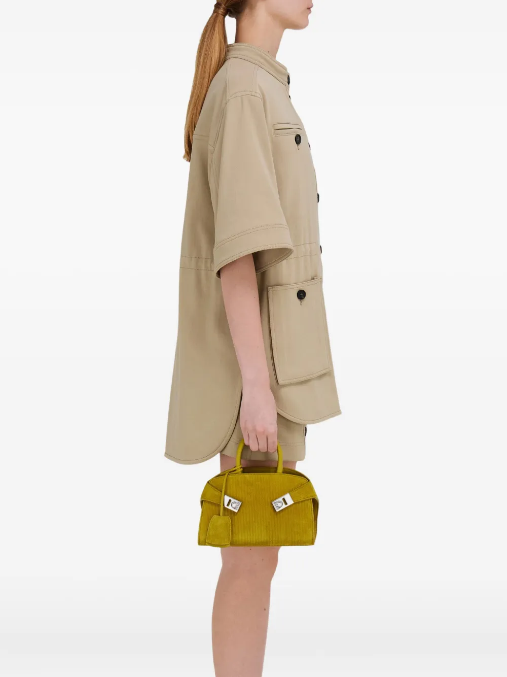 Ferragamo Hug leren shopper Groen