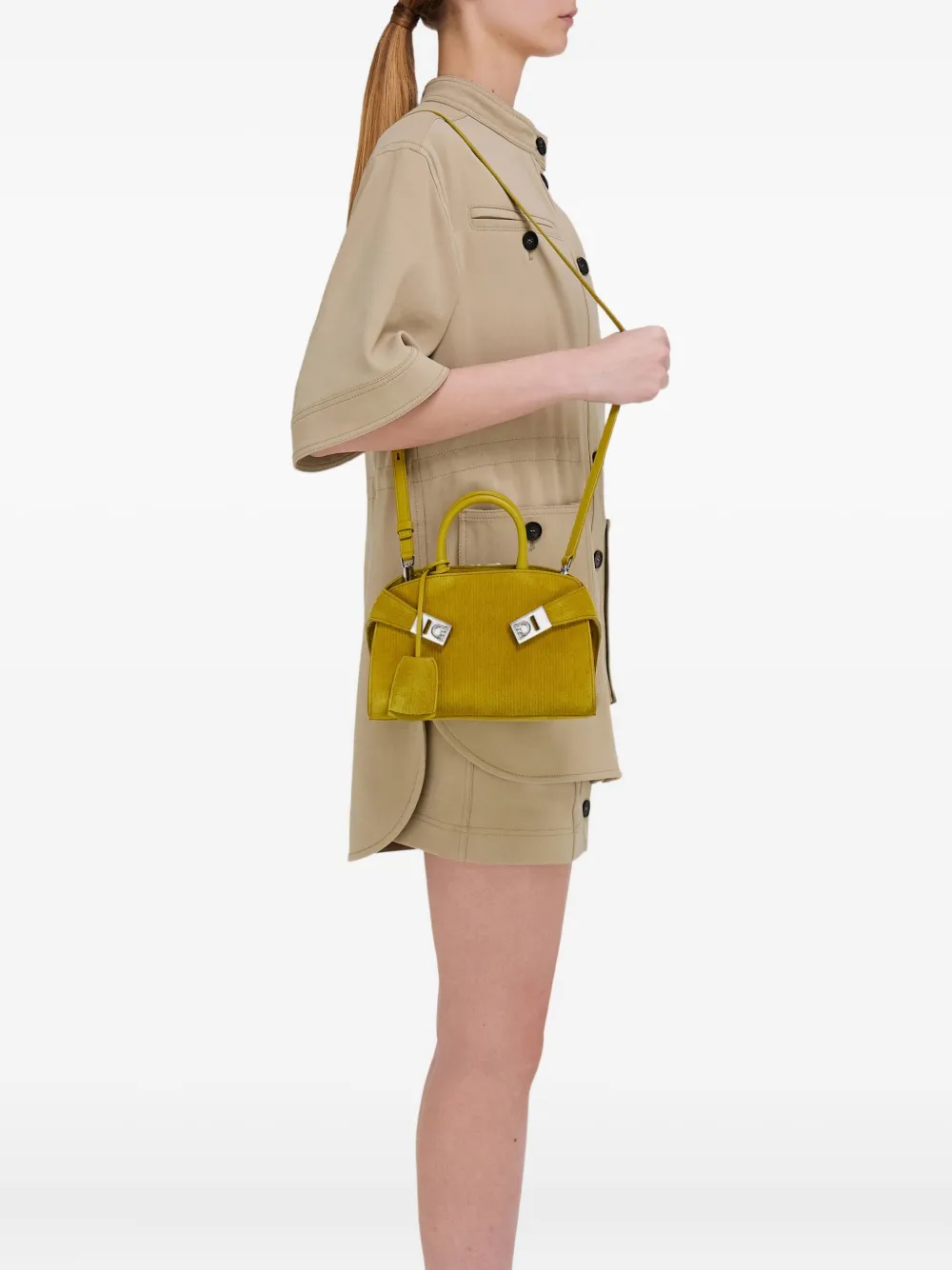 Ferragamo Hug leren shopper Groen