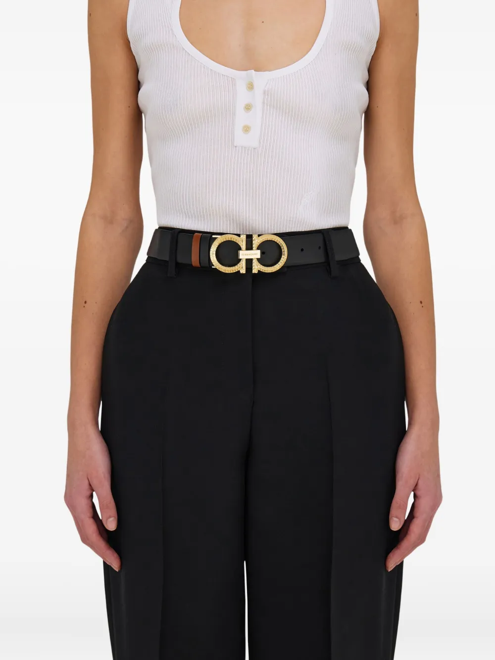 Ferragamo Gancini riem Zwart